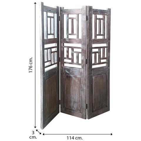 Paravento Legno Marrone114x3x176h - Foto 5