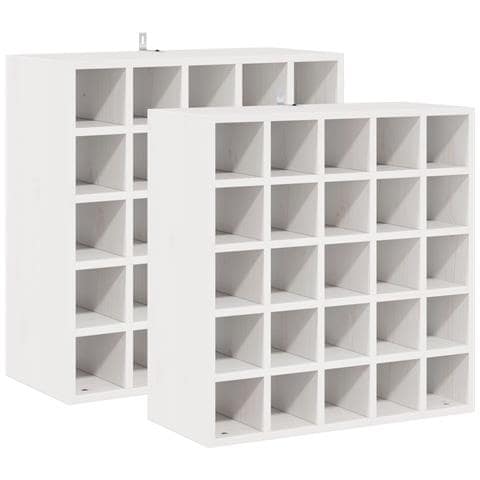 Portabottiglie 2 pcs Bianco 56 x 25 x 56 cm Pino massello - Foto 1
