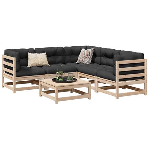 Set Divani da Giardino 6 pz in Legno Massello di Pino - Foto 2