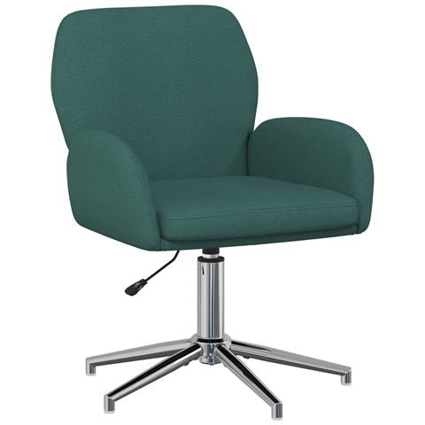 Sedia da scrivania girevole 54 x 58 x 90 cm Verde Scuro Tessuto - Foto 1