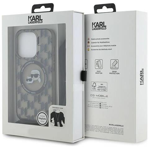 Karl Lagerfeld Iml Crossbody Monogram Karl & Choupette Custodia Con Magsafe Per Iphone 15 Pro - Nera - Foto 1