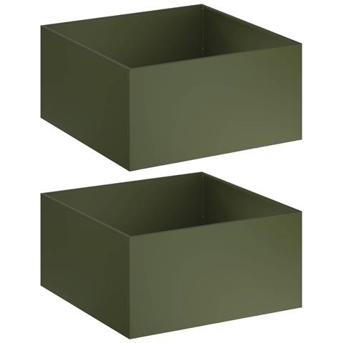 Vaso da giardino 2 pz Verde Oliva 80 x 80 x 40 cm - Foto 1