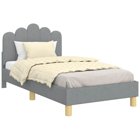 Struttura letto bambini con testata Grigio Chiaro 80 x 160 cm - Foto 1