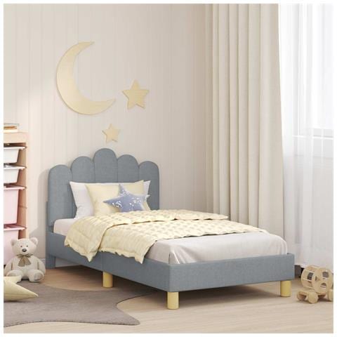 Struttura letto bambini con testata Grigio Chiaro 80 x 160 cm - Foto 2