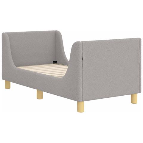 Struttura letto per bambini con testata Grigio Chiaro Bouclé - Foto 1