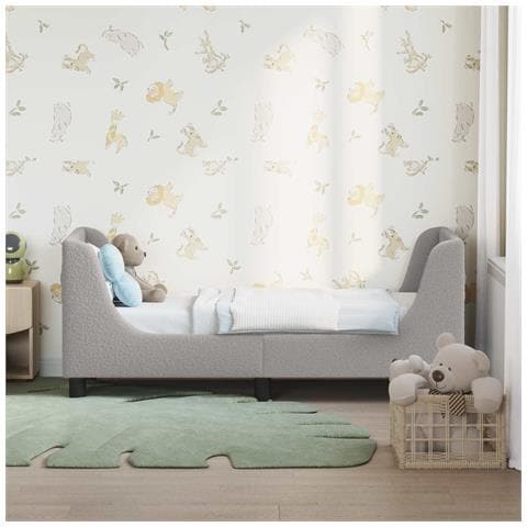 Struttura letto per bambini con testata Grigio Chiaro Bouclé - Foto 2