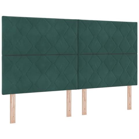 Testiera LED Verde Scuro 180 cm Velluto - Foto 1