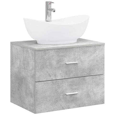 Set di mobili per il bagno Grigio Cemento Legno ingegnerizzato - Foto 1