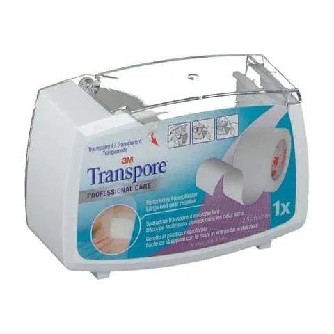 Cerotto in Rocchetto Transpore cm 2,5 X 5 Mt Dispenser 1 Pezzo - Foto 1