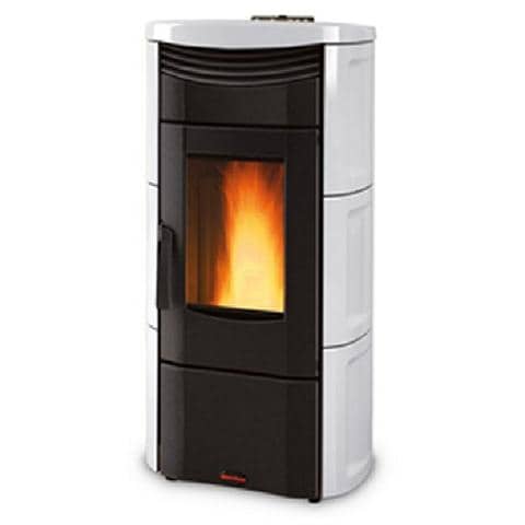 Stufa a Pellet Emma Rivestimento in Maiolica Potenza Termica Nominale 11.1 kW 315 m3 Riscaldabili Colore Bianco - Foto 1