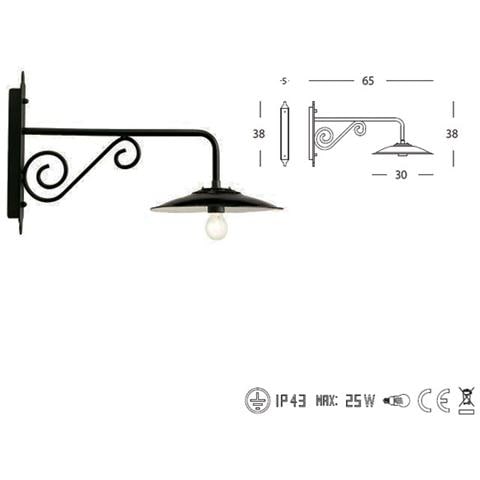 Applique in basso design antico lampada da parete in metallo grigio 6 pz - Foto 2