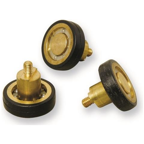 Cuscinetti X Box Doccia Con Perno Forato, Cuscinetti In Ottone Ricoperto In Delrin Con Sfere Acciaio Inox Mm. 19x6 Altezza Mm. 9,8 Foro Filettato M4 (numero Pezzi Per Confezione 2) - Foto 2