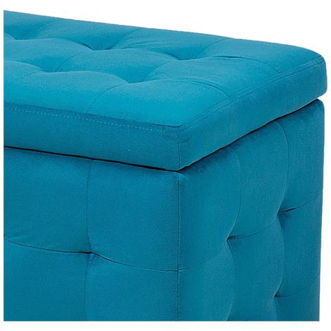 Pouf Ottomano Con Contenitore In Tessuto Blu Marino Michigan - Foto 33