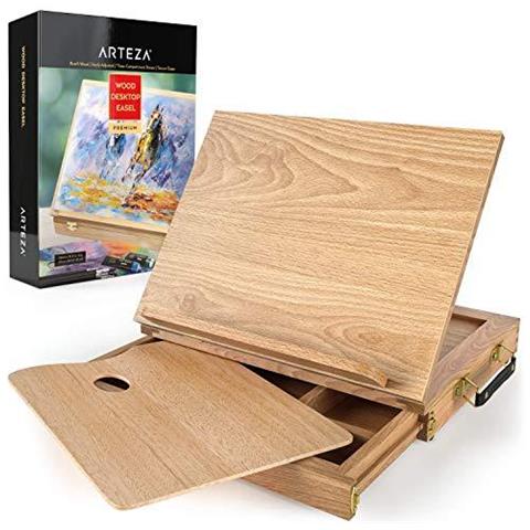 Desktop Cavalletto Di Legno Con Cassetto E Tavolozza Ideale Per Portatile Schizzi Disegni E Dipinto Con Una Variet Di Mezzi - Foto 1