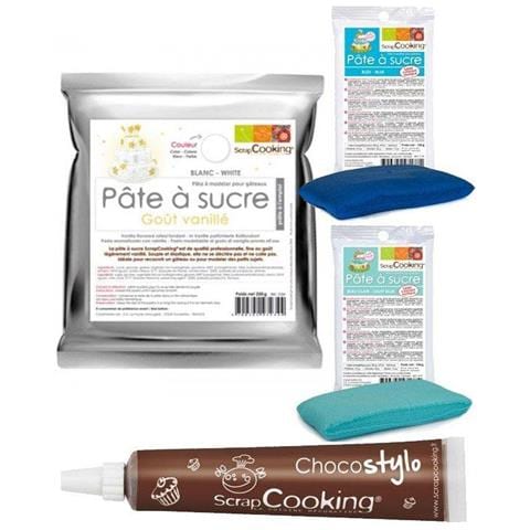 Kit Paste Di Zucchero Babyshower + Penna Alimentare Al Cioccolato - Foto 1