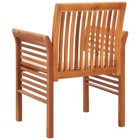 Sedie Da Pranzo Giardino Con Cuscini 4 Pz Legno Massello Acacia - Foto 2