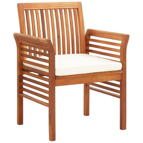 Sedie Da Pranzo Giardino Con Cuscini 4 Pz Legno Massello Acacia - Foto 1
