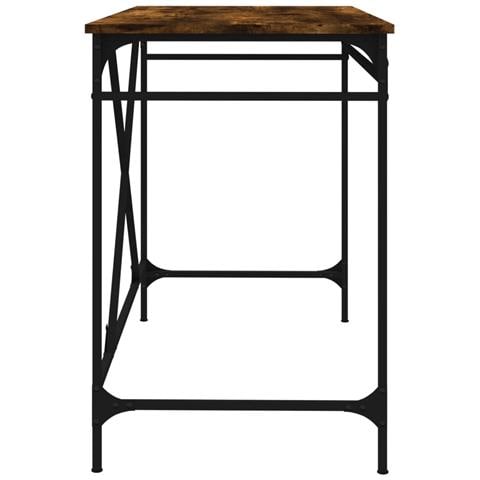 Scrivania Rovere Fumo 100x50x75 Cm In Legno Multistrato E Ferro - Foto 9
