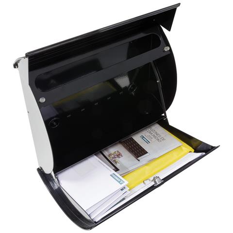 Aura E5401 Cassetta Postale Individuale In Acciaio, Di Grandi Dimensioni, Cassetta Della Posta Da Parete, Riviste E Buste C4, Bianco - Foto 3