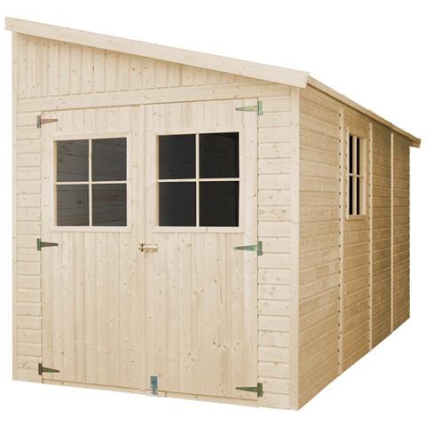 Casa Da Giardino In Legno Naturale (con Parete Laterale) Con Pavimento Impregnato 416x216 Cm / 8,2 M² - Timbela M340a+m340g - Foto 1