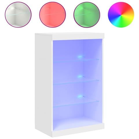 Credenza Con Luci Led Bianca 60,5x37x100 Cm - Foto 2