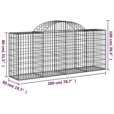 Cesto Gabbione ad Arco 200x50x80/100 cm Ferro Zincato - Foto 4