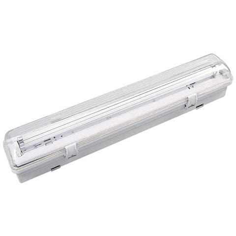 Plafoniera Stagna Led Tubo Fluorescente Grigio Policarbonato 126 Cm - Foto 1