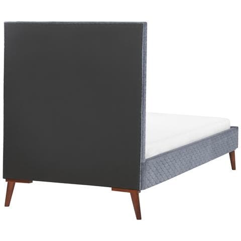 Letto Matrimoniale Velluto Grigio 90 X 200 Cm Bayonne - Foto 8