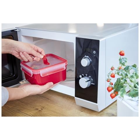 Clip & Micro Contenitore quadrato Microonde, Rosso, 1.3 L - Foto 3