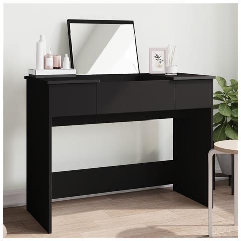 Toeletta Con Specchio Nero 100x45x76 Cm - Foto 1