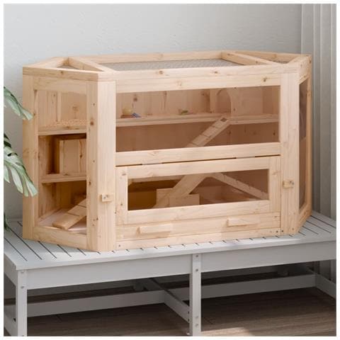 Gabbia Per Criceti 80x40x43 Cm In Legno Massello Di Abete - Foto 2