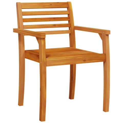 Sedie Da Giardino 2 Pz 59x55x85 Cm Legno Massello Di Acacia - Foto 2