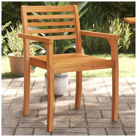 Sedie Da Giardino 2 Pz 59x55x85 Cm Legno Massello Di Acacia - Foto 1