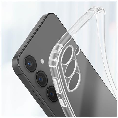 Cover Per Samsung Galaxy S24 Silicone Antishock Angoli Rinforzati, Trasparente - Foto 2