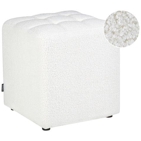 Pouf Kansas Bouclé Bianco - Foto 2