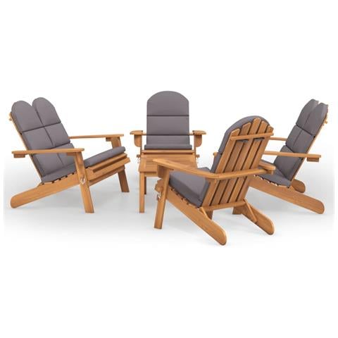 Set Salotto Da Giardino Adirondack 5pz Legno Massello Di Acacia - Foto 1