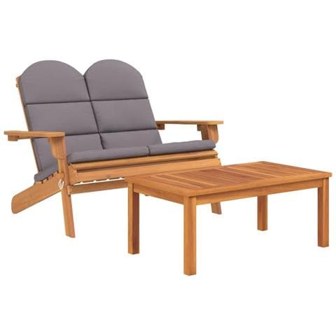 Set Salotto Da Giardino Adirondack 5pz Legno Massello Di Acacia - Foto 2