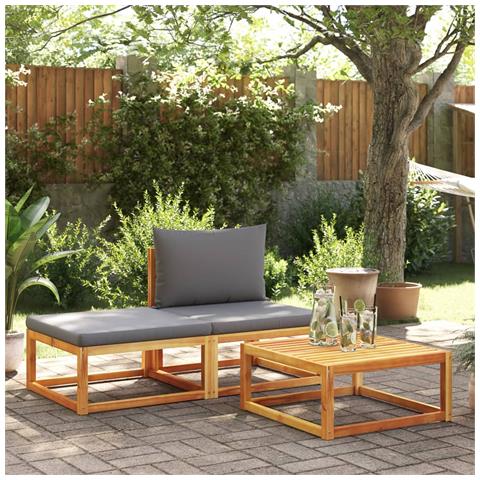 Tavolo Da Giardino 65x65x29 Cm In Legno Massello Di Acacia - Foto 3