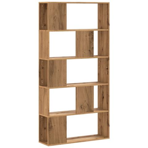 Libreria 5 Piani Rovere Artigianale 80,5x23,5x162,5 Multistrato - Foto 2