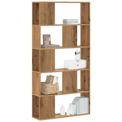 Libreria 5 Piani Rovere Artigianale 80,5x23,5x162,5 Multistrato - Foto 1