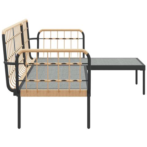 Set Salotto da Giardino 3pz con Cuscini Grigio Scuro Polyrattan - Foto 10