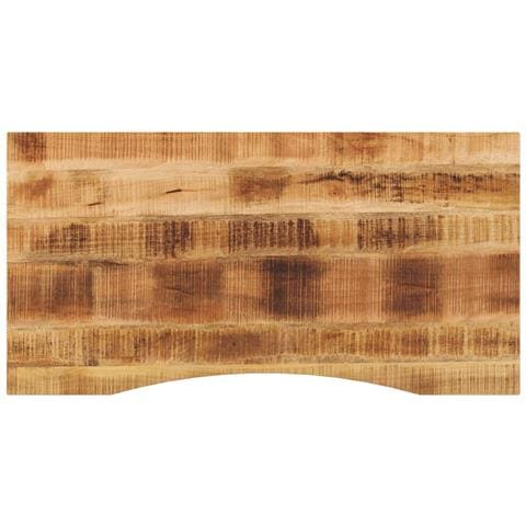 Piano Scrivania Con Curva 120x60x2,5cm Massello Grezzo Di Mango - Foto 1