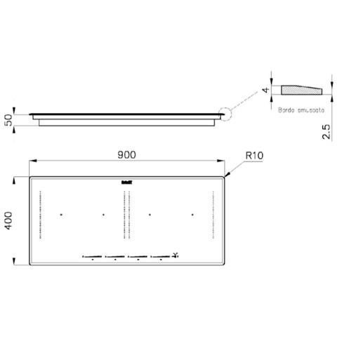 Piano Cottura 7385646 da Incasso 4 Zone Cottura da 90 cm Colore Nero - Foto 2