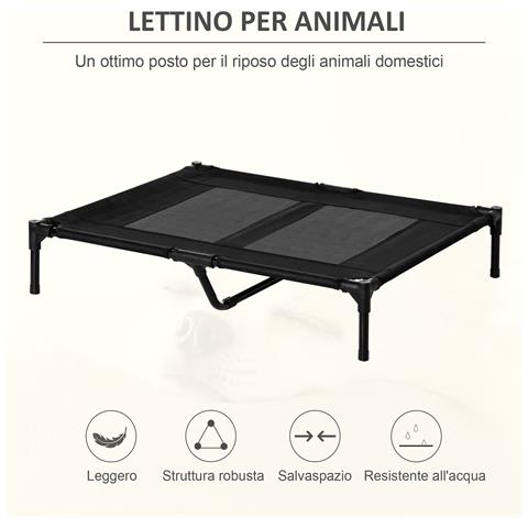 Brandina per Cani Grandi in Metallo e Tessuto Oxford con Borsa di Trasporto, 92x76x18cm, Nero - Foto 6