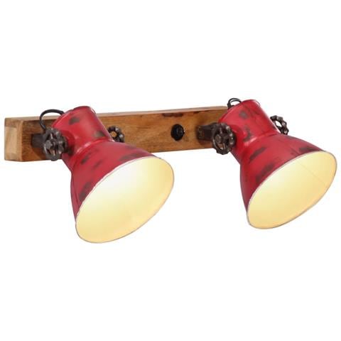 Lampada A Parete 25 W Rosso Anticato 45x25 Cm E27 - Foto 1