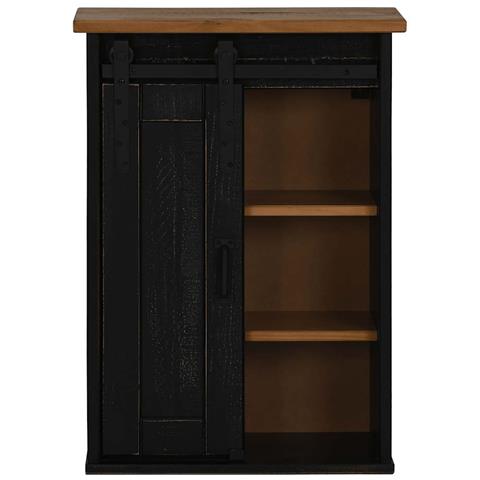 Pensile Halden Con Anta Scorrevole Nero 49x22,5x70 Cm In Pino - Foto 3