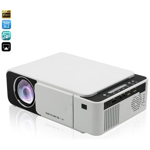Proiettore Led T500 Wifi, Con Airplay E Miracast. Supporta Full Hd1080, Da 30 A 170 Pollici, Altoparlante E Telecomando. - Foto 1