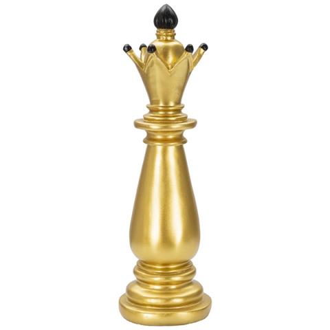 Scultura Scacchi 10 - Oro - Poliresina - 12,5x12,5x38,5 Cm - Foto 1