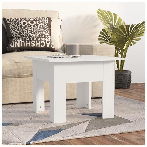 Lusso Casadino -  Tavolino Da Salotto Bianco 55x55x42 Cm In Legno Multistrato - Foto 6