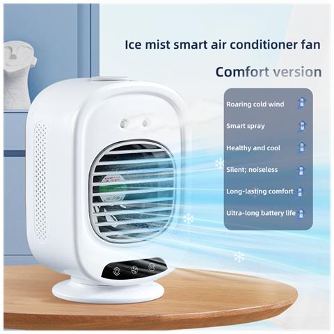 Ventilatore Nebulizzatore Rrescante - Refrigeratore D'aria Da Tavolo Intelligente Con 3 Velocità - Foto 2